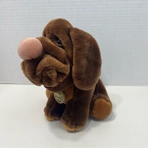 VINTAGE WRINKLES brown dog plush stuffed animal sitting ganzbros 1984 toy